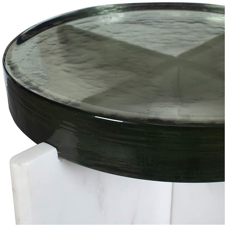 Image 5 Uttermost Olina 22" H x 14" W White Marble Indoor-Outdoor Accent Table more views
