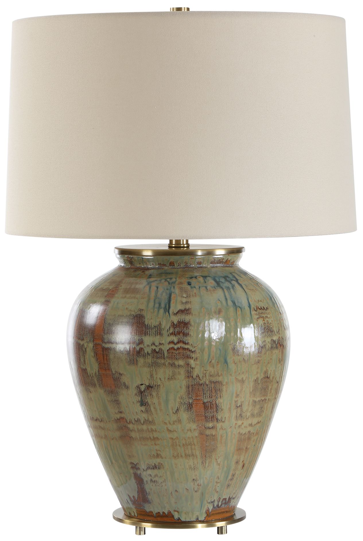 Image 4 Uttermost Olisa 25" Earthy Green Ceramic Table Lamp more views
