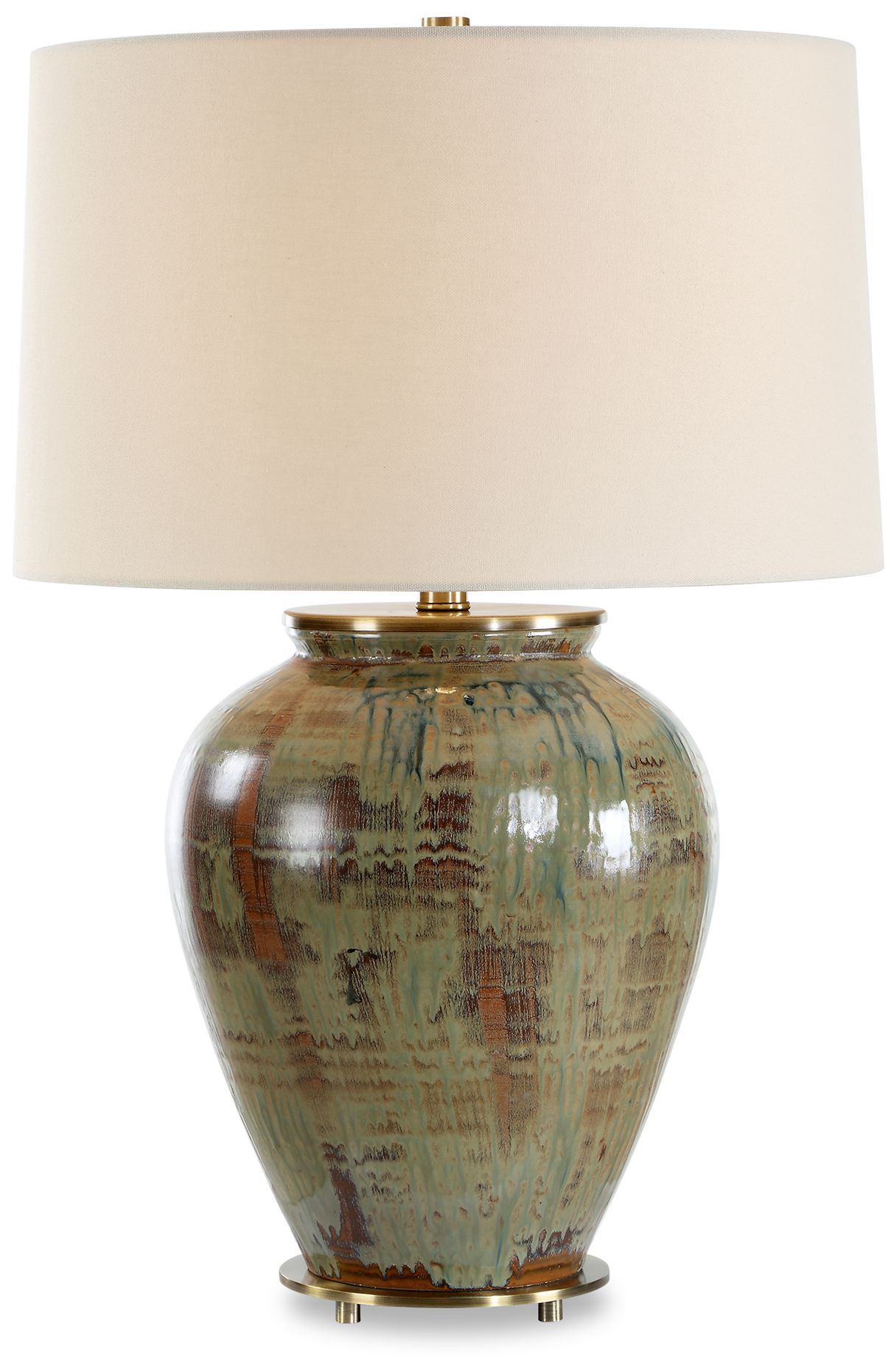 Uttermost Olisa 25" Earthy Green Ceramic Table Lamp