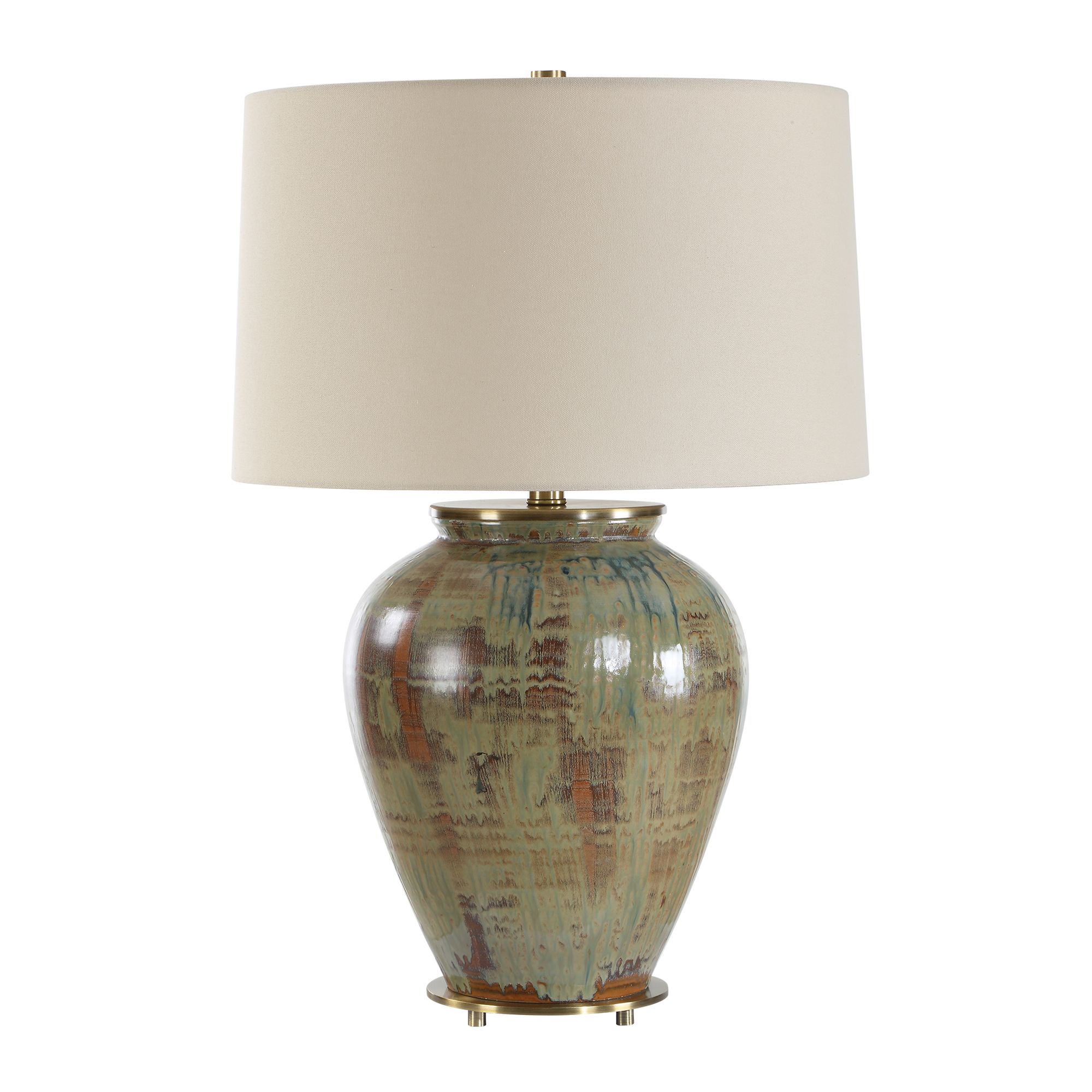 Image 4 Uttermost Olisa 25" Earthy Green Ceramic Table Lamp more views