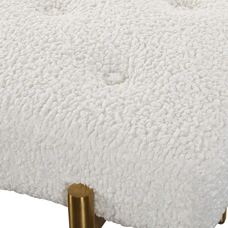 Image 3 Uttermost Olivier 49 1/2 inch Wide White Button-Tufted Modern Accent Bench more views