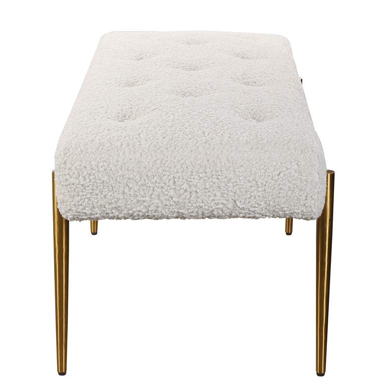 Image 4 Uttermost Olivier 49 1/2 inch Wide White Button-Tufted Modern Accent Bench more views