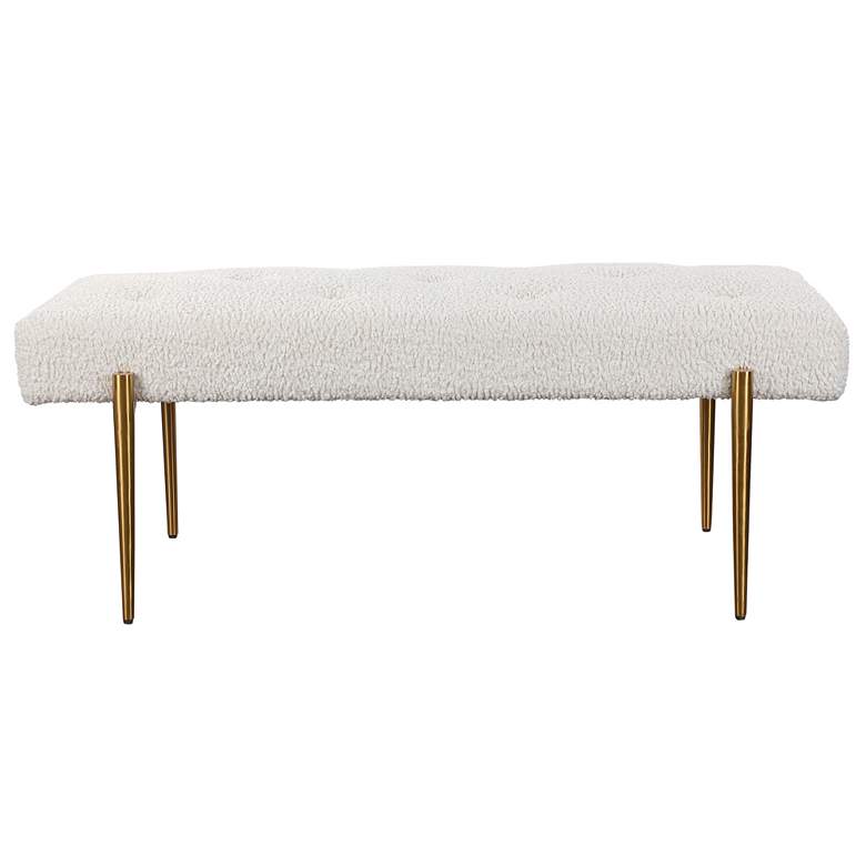 Image 5 Uttermost Olivier 49 1/2" Wide White Button-Tufted Modern Accent Bench more views