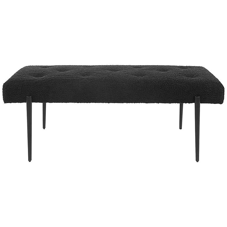 Image 3 Uttermost Olivier 49 1/2"W Black Faux Shearling Tufted Bench