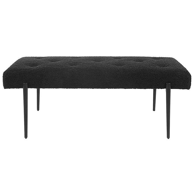 Image 3 Uttermost Olivier 49 1/2"W Black Faux Shearling Tufted Bench