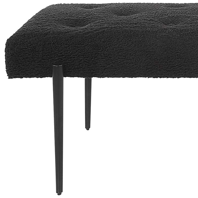 Image 4 Uttermost Olivier 49 1/2"W Black Faux Shearling Tufted Bench more views