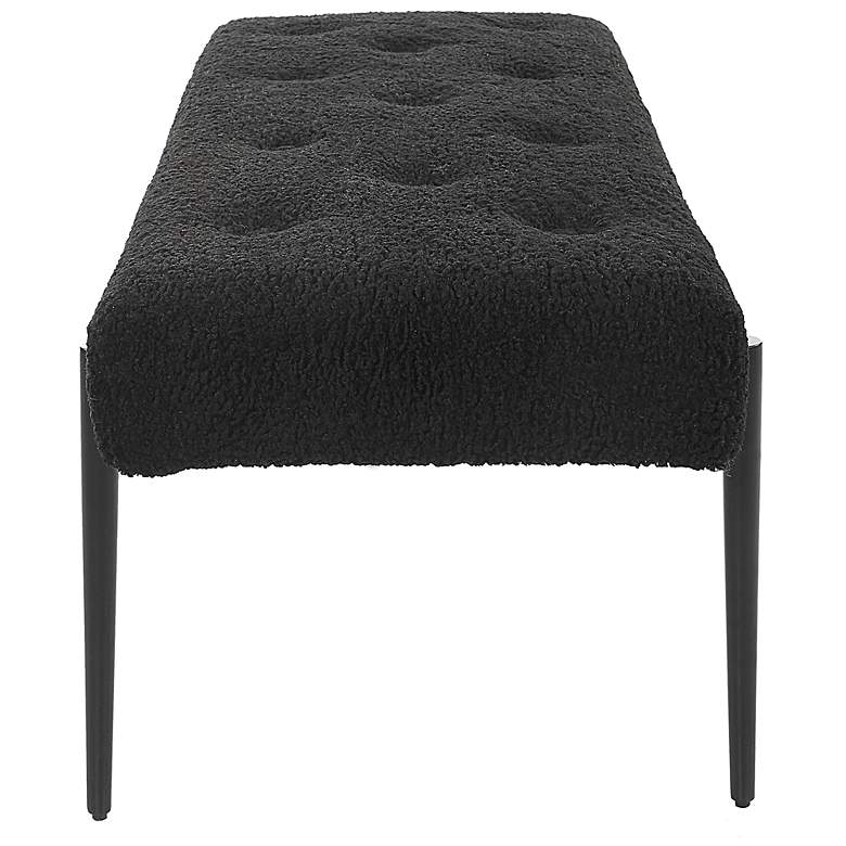 Image 6 Uttermost Olivier 49 1/2"W Black Faux Shearling Tufted Bench more views