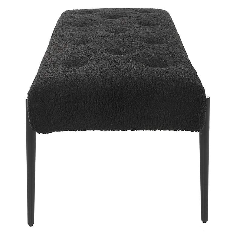 Image 6 Uttermost Olivier 49 1/2"W Black Faux Shearling Tufted Bench more views