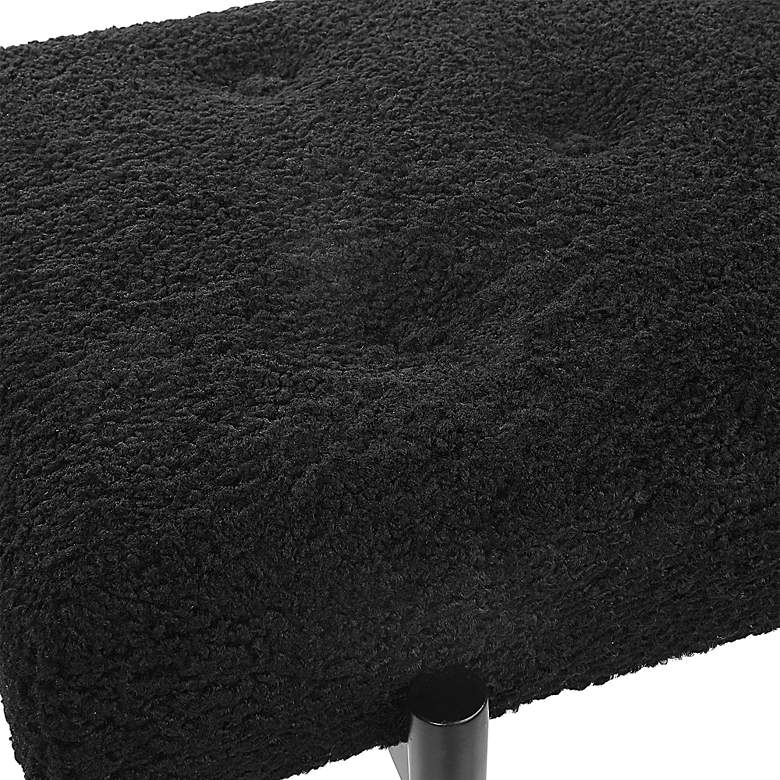 Image 7 Uttermost Olivier 49 1/2"W Black Faux Shearling Tufted Bench more views