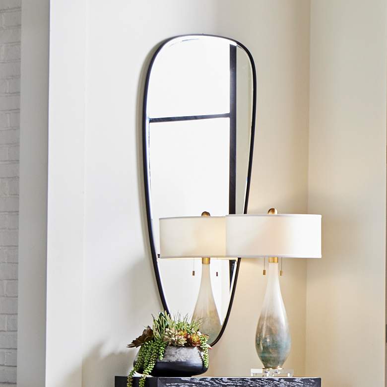Image 1 Uttermost Olona Satin Black 27" x 60" Wall Mirror