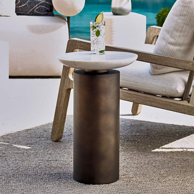 Image 1 Uttermost Olso 21" H x 14" W Bronze Outdoor Accent Table