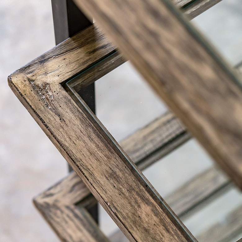 Image 5 Uttermost Olwyn 90" High Metal and Wood Modern Etagere Shelf more views