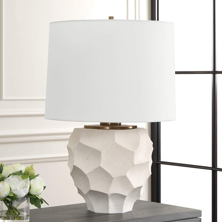 Image 3 Uttermost On Edge 28" High Modern Chalk White Glaze Ceramic Table Lamp more views