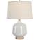 Uttermost Opal 24 1/2" White Ceramic with Natural Wood Table Lamp