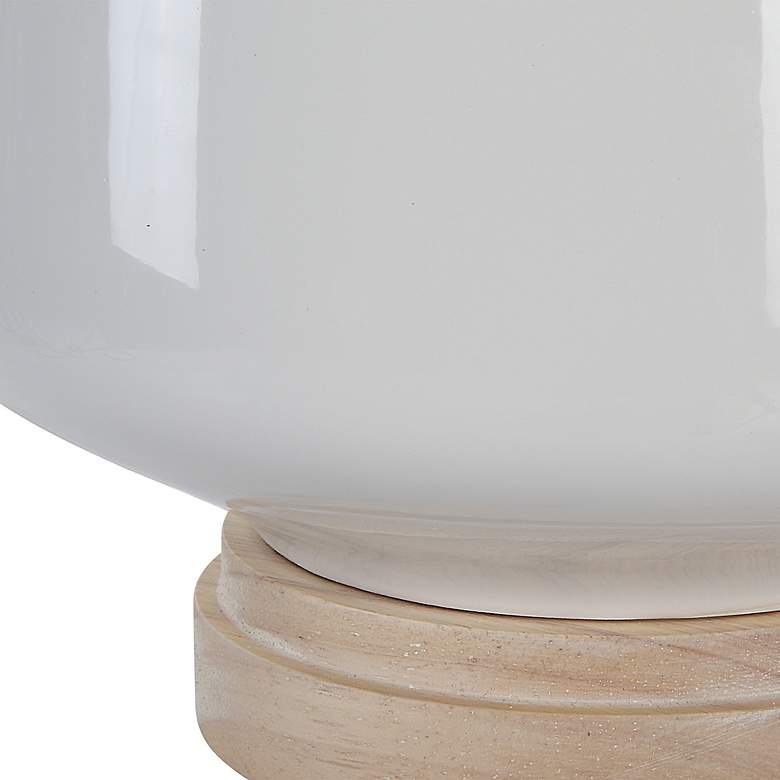 Image 6 Uttermost Opal 24 1/2 inch White Ceramic with Natural Wood Table Lamp more views