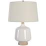 Uttermost Opal 24 1/2" White Ceramic with Natural Wood Table Lamp
