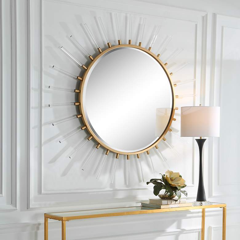 Image 3 Uttermost Oracle Gold Leaf 55" Sunburst Wall Mirror more views