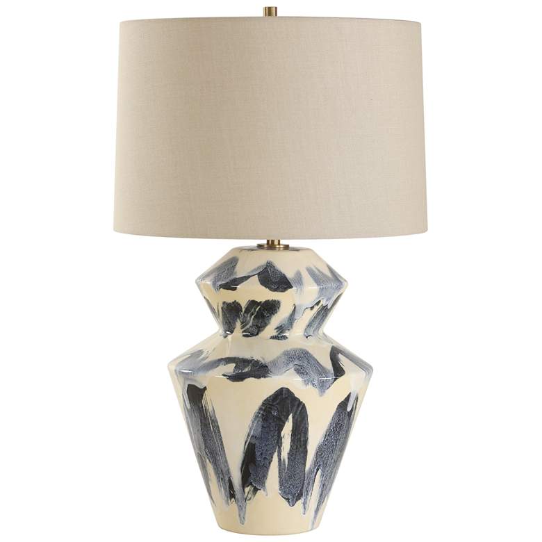 Image 3 Uttermost Oranda 28 1/2" Blue and Cream Ceramic Table Lamp more views