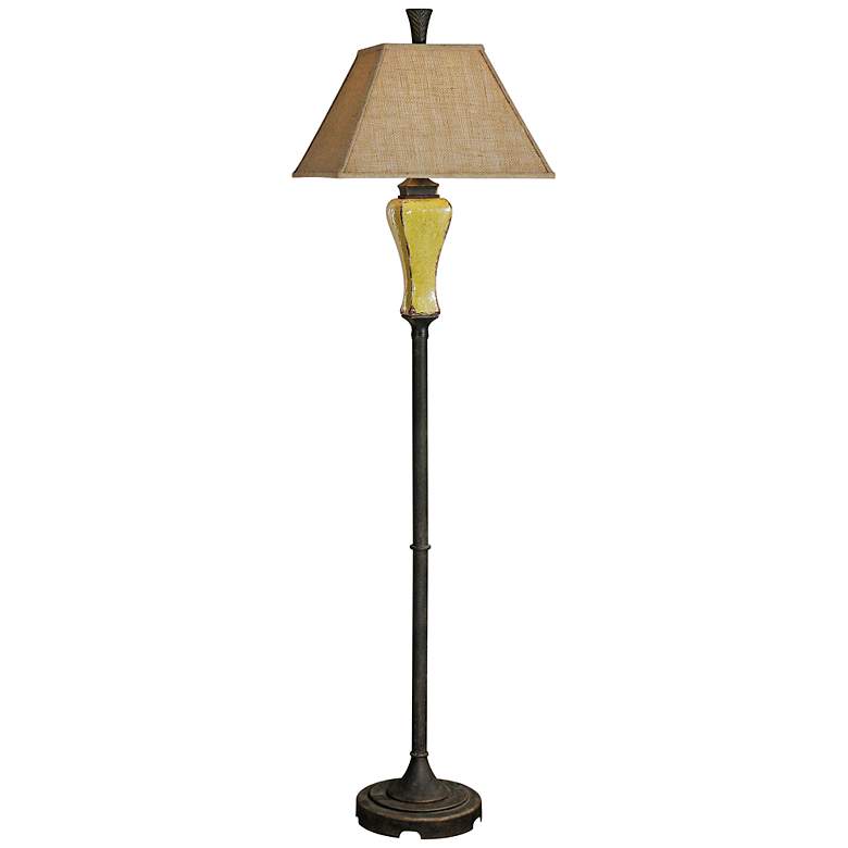 Image 1 Uttermost Oratino Yellow Crackle and Bronze Floor Lamp