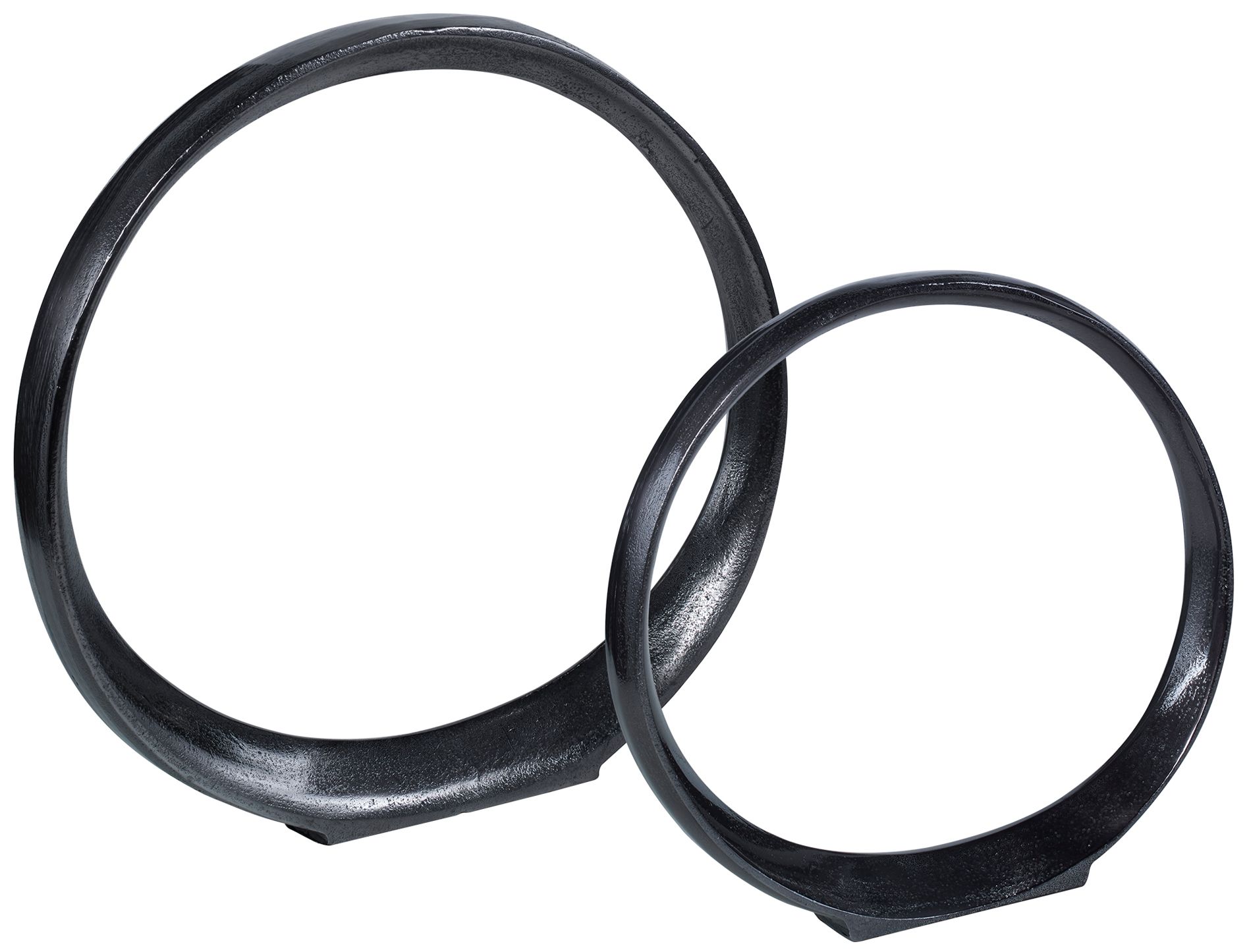 Image 5 Uttermost Orbits Black Nickel Ring Sculptures Set of 2 more views