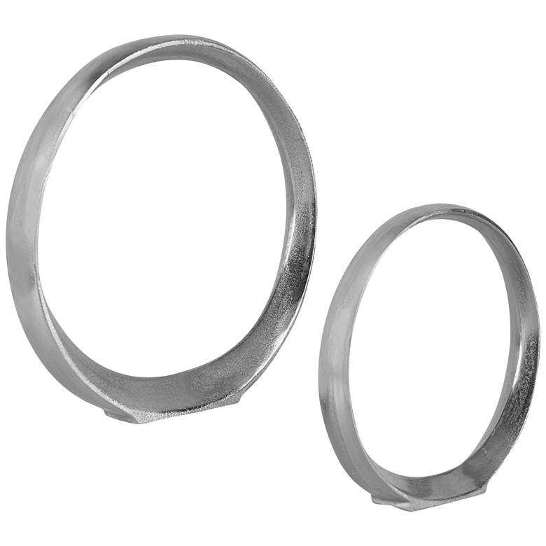 Image 2 Uttermost Orbits Nickel Metal Ring Sculptures Set of 2