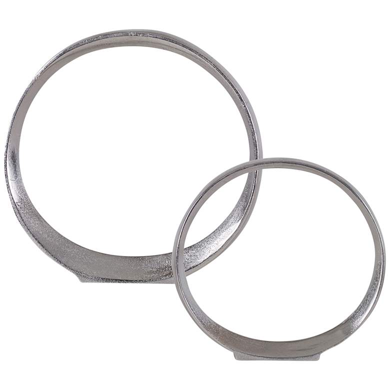 Image 4 Uttermost Orbits Nickel Metal Ring Sculptures Set of 2 more views