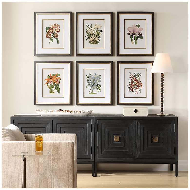 Image 1 Uttermost Orchid Botanical 20 1/2" Wide 6-Piece Framed Prints