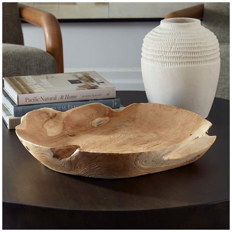 Image 1 Uttermost Organic Embrace 19.7" Wide Teak Wood Indoor-Outdoor Bowl