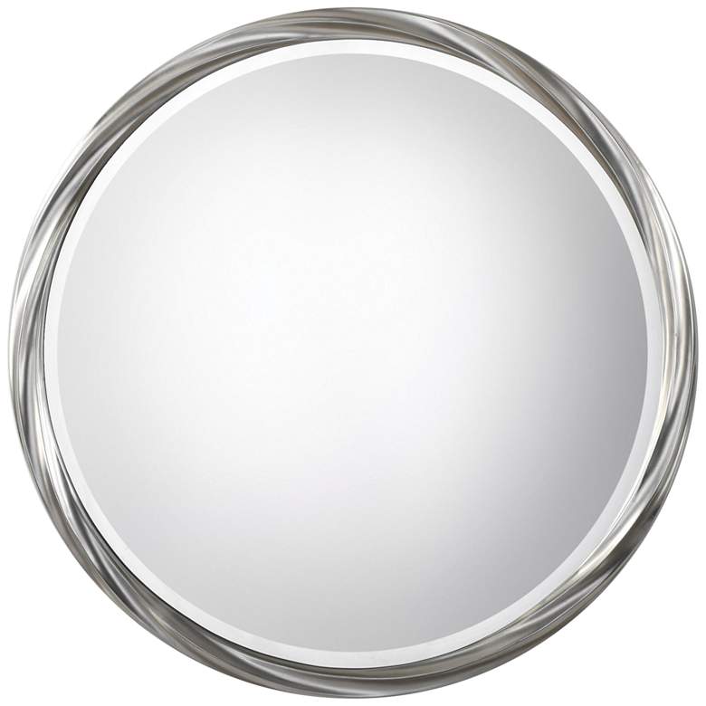 Image 2 Uttermost Orion Metallic Silver Leaf 36 inch Round Wall Mirror