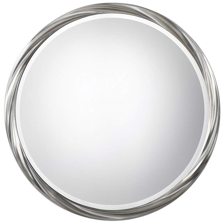 Image 2 Uttermost Orion Metallic Silver Leaf 36" Round Wall Mirror