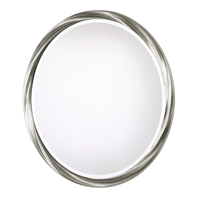 Image 3 Uttermost Orion Metallic Silver Leaf 36" Round Wall Mirror more views
