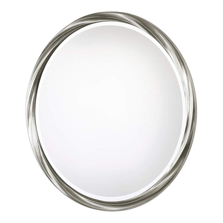 Image 3 Uttermost Orion Metallic Silver Leaf 36 inch Round Wall Mirror more views