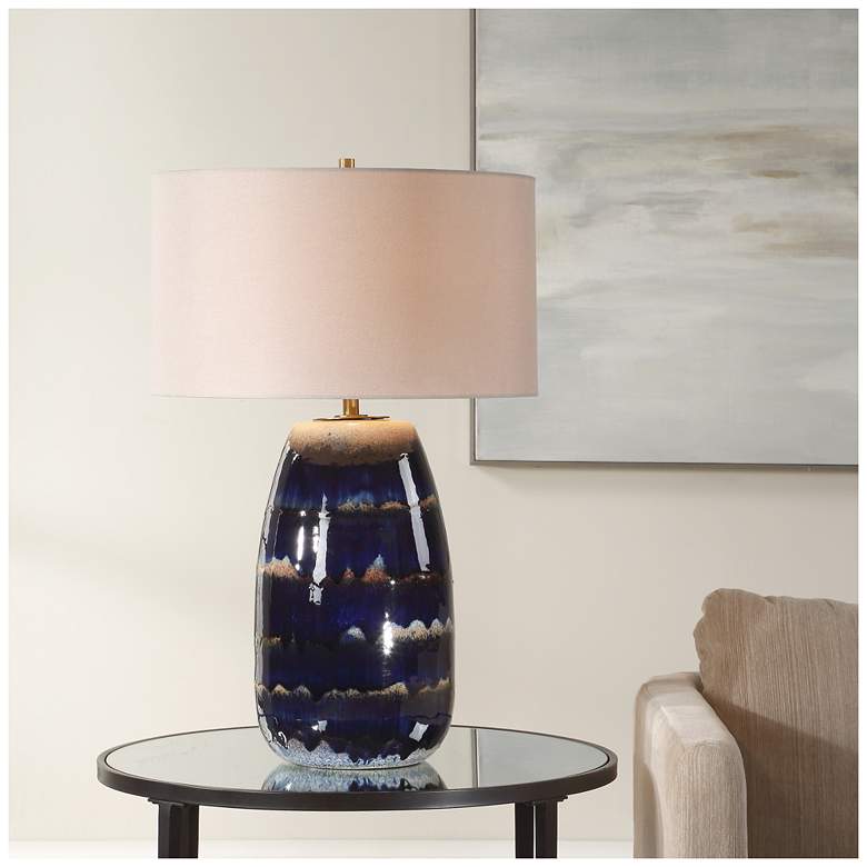 Image 1 Uttermost Orleans 27 1/2" Dk Blue Ceramic Table Lamp