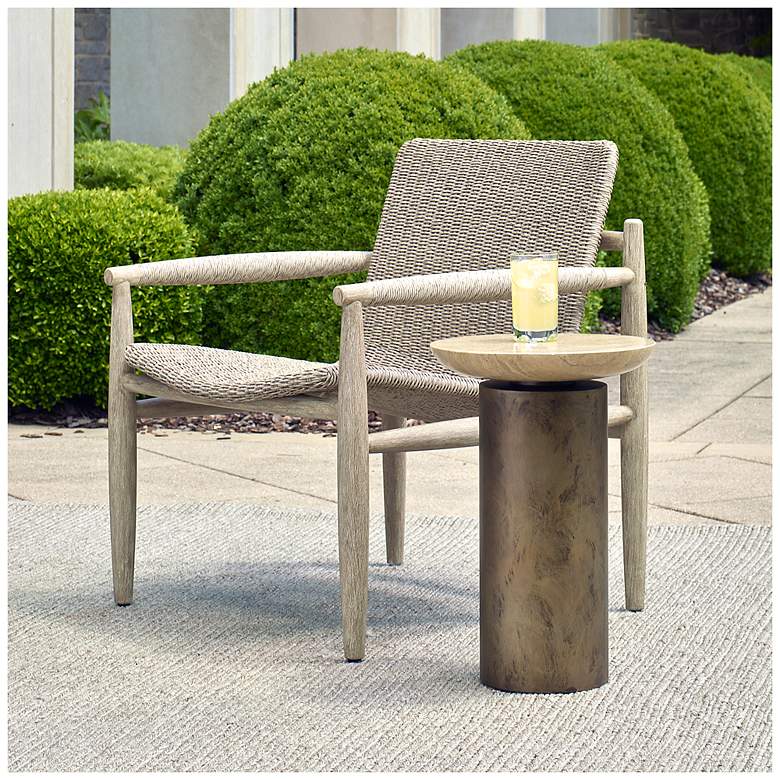Image 3 Uttermost Oslo 21" H x 14" W Brass Iron Outdoor Accent Table more views