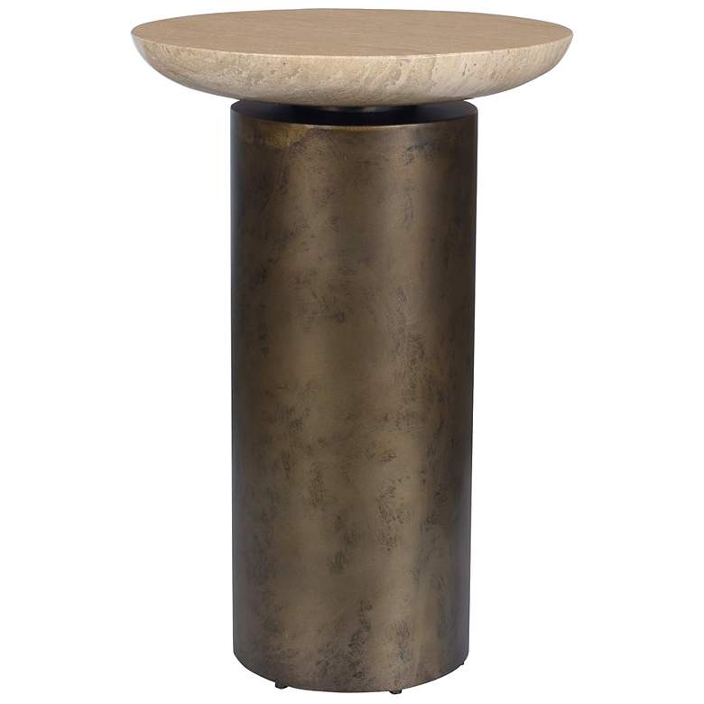 Image 4 Uttermost Oslo 21" H x 14" W Brass Iron Outdoor Accent Table more views