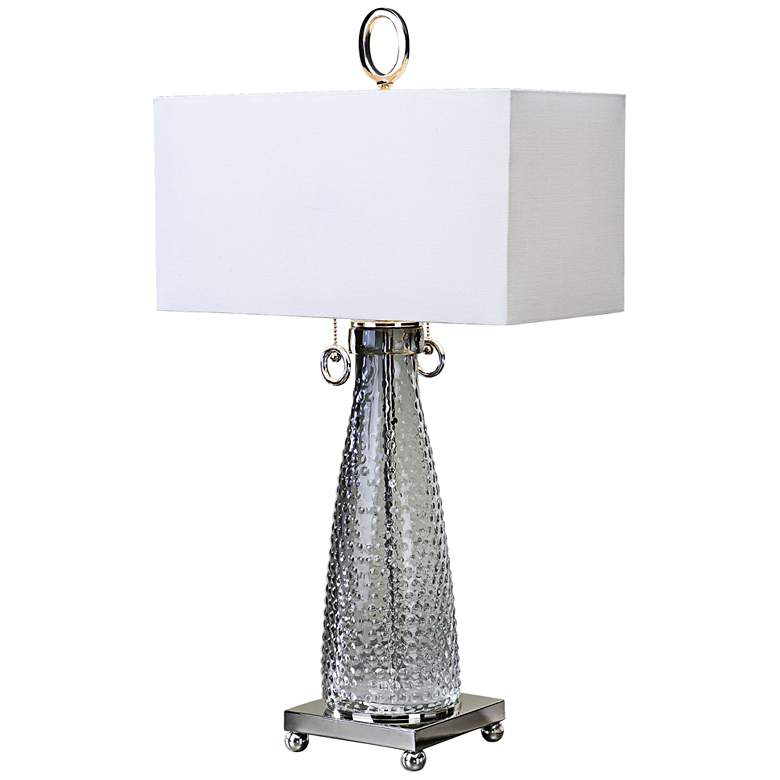 Image 1 Uttermost Ostola Beaded Textured Smoky Glass Table Lamp