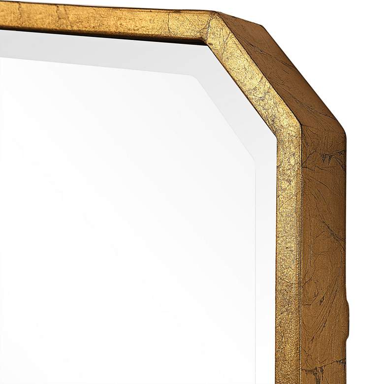 Image 3 Uttermost Ottone Gold Leaf 22" x 36" Octagon Wall Mirror more views