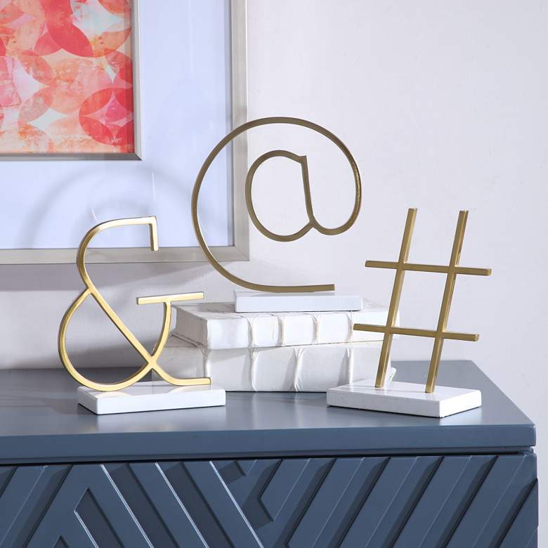 Image 1 Uttermost Out of Office Brushed Brass Sculptures Set of 3