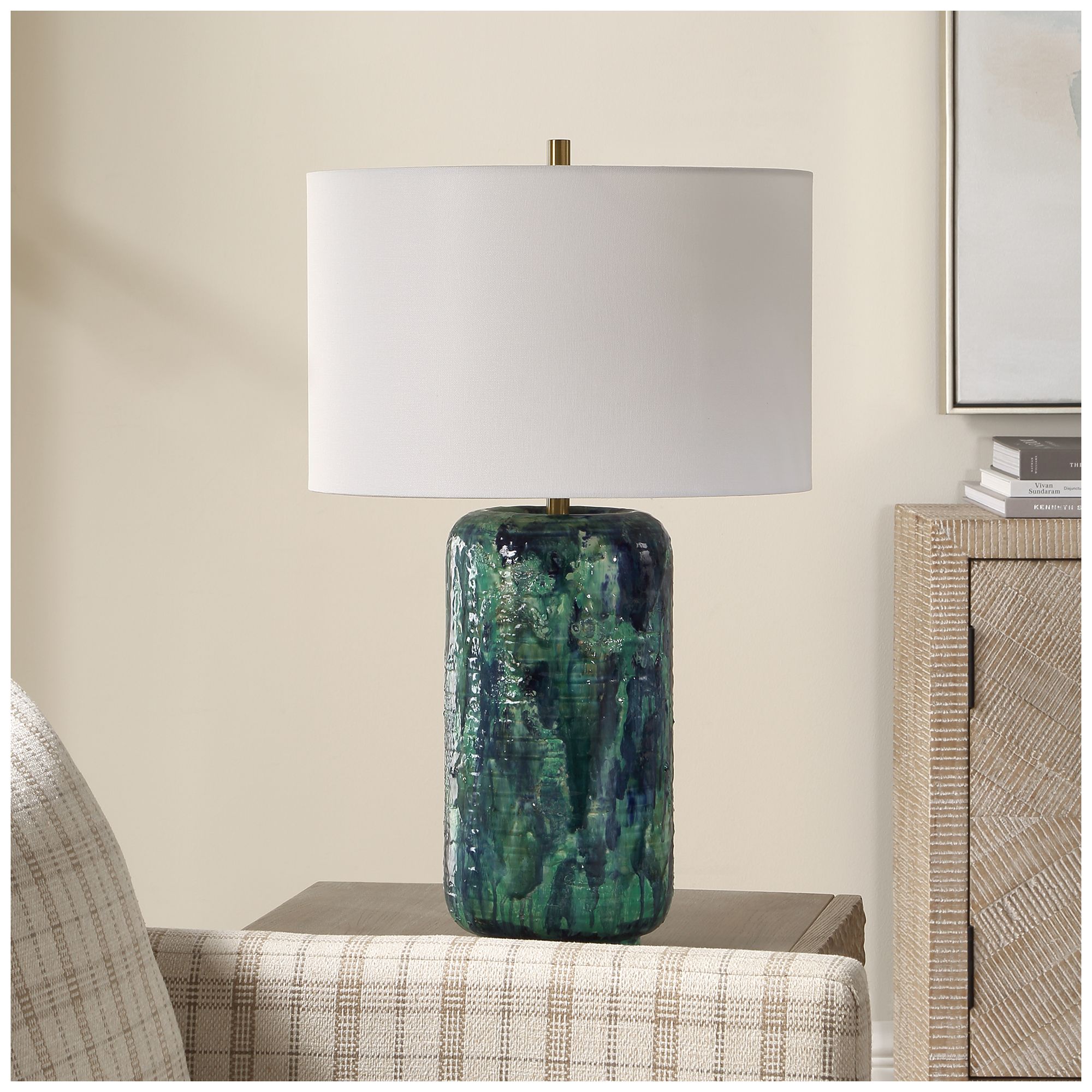 Image 3 Uttermost Out Of The Blue 26" Blended Blue Ceramic Table Lamp more views