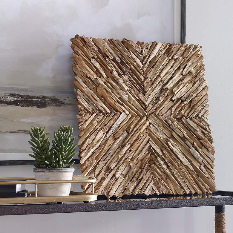 Image 3 Uttermost Outland 24" Square Wood Wall Decor more views