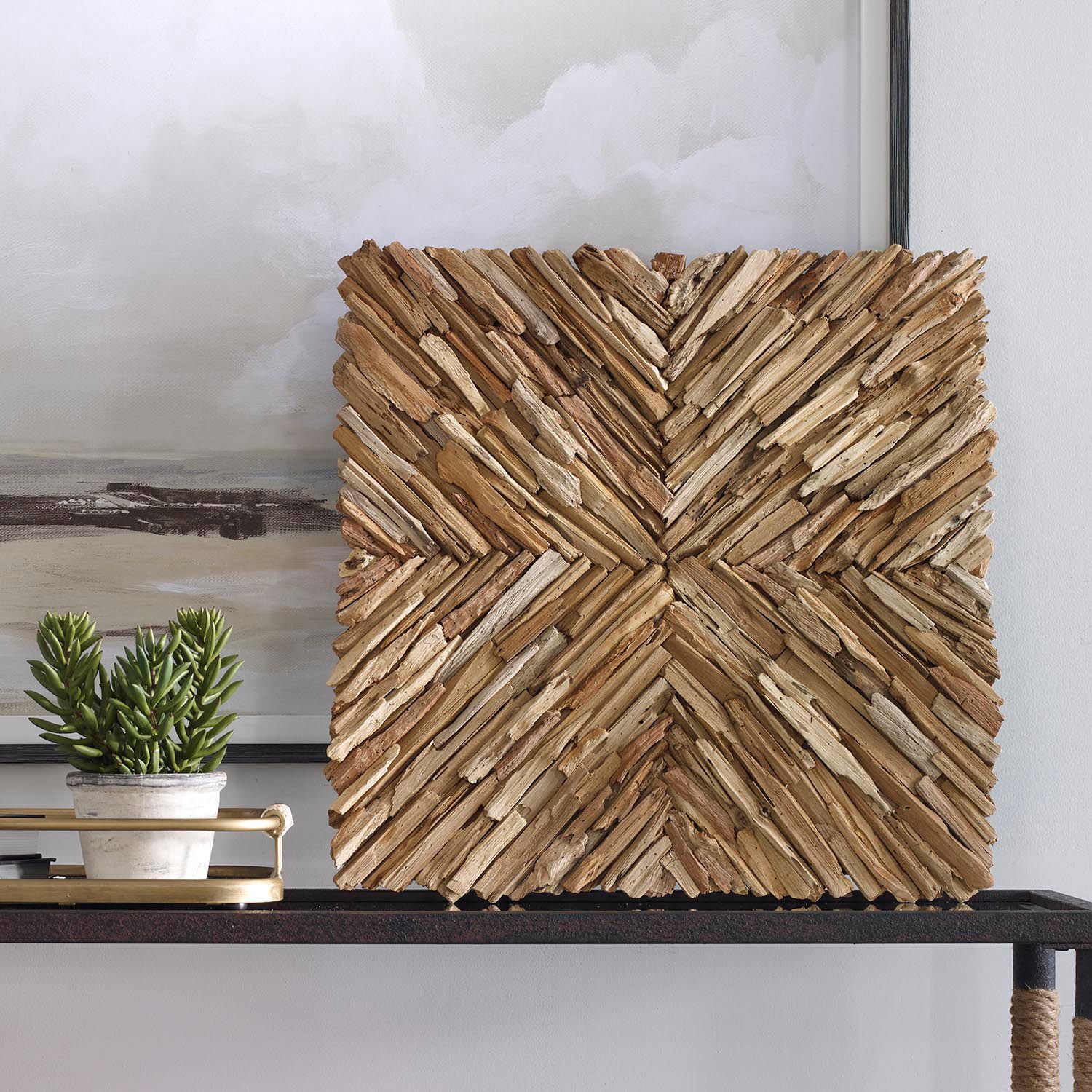 Image 5 Uttermost Outland 24" Square Wood Wall Decor more views