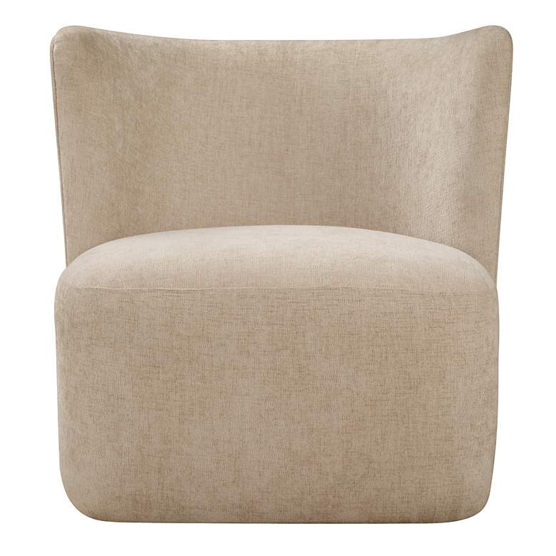 Image 2 Uttermost Outlook Textured Sand Polyester Swivel Chair