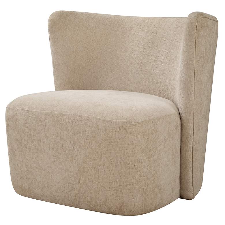 Image 4 Uttermost Outlook Textured Sand Polyester Swivel Chair more views