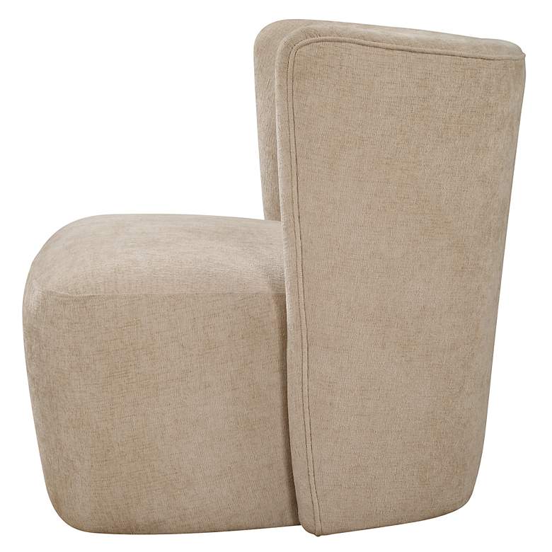 Image 5 Uttermost Outlook Textured Sand Polyester Swivel Chair more views