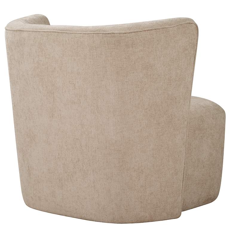 Image 6 Uttermost Outlook Textured Sand Polyester Swivel Chair more views