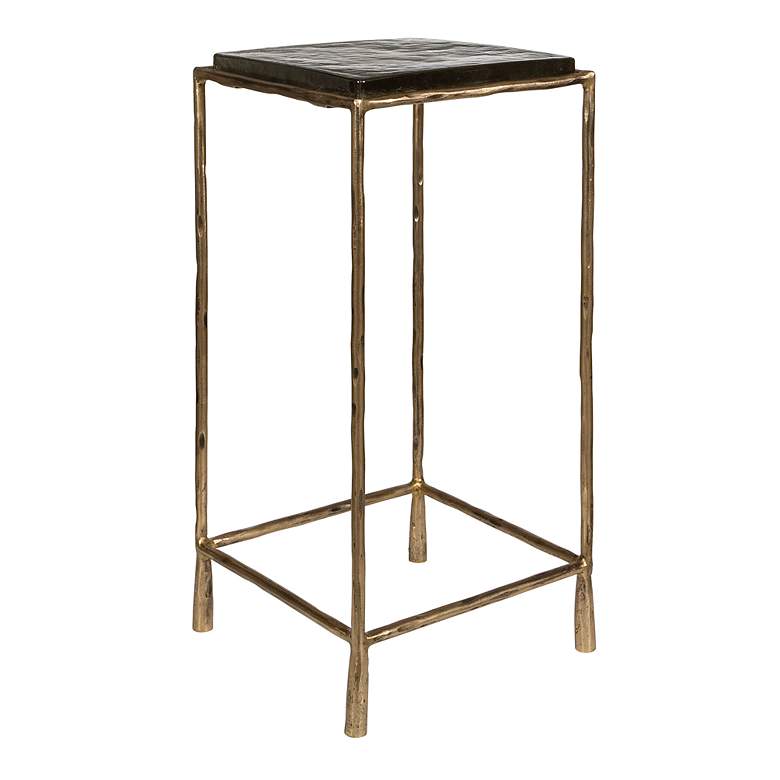 Image 2 Uttermost Ovard 24" High Metal Accent Table with Glass Top