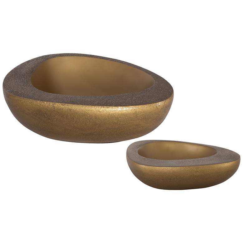 Image 2 Uttermost Ovate Brass Aluminum 2-Piece Bowls