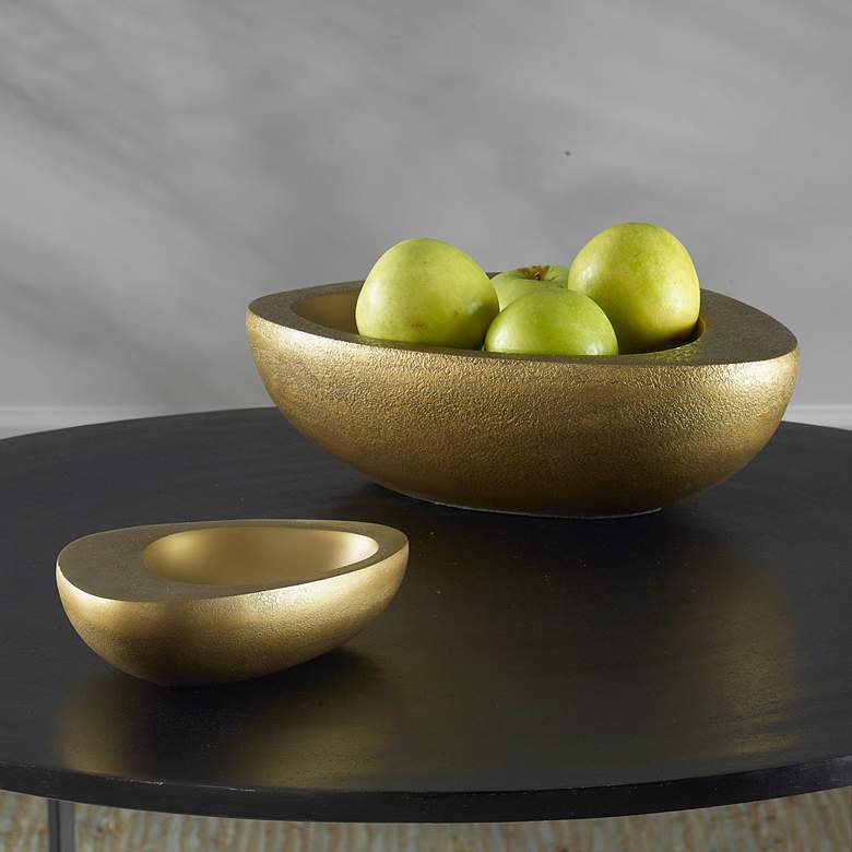 Image 1 Uttermost Ovate Brass Aluminum 2-Piece Bowls