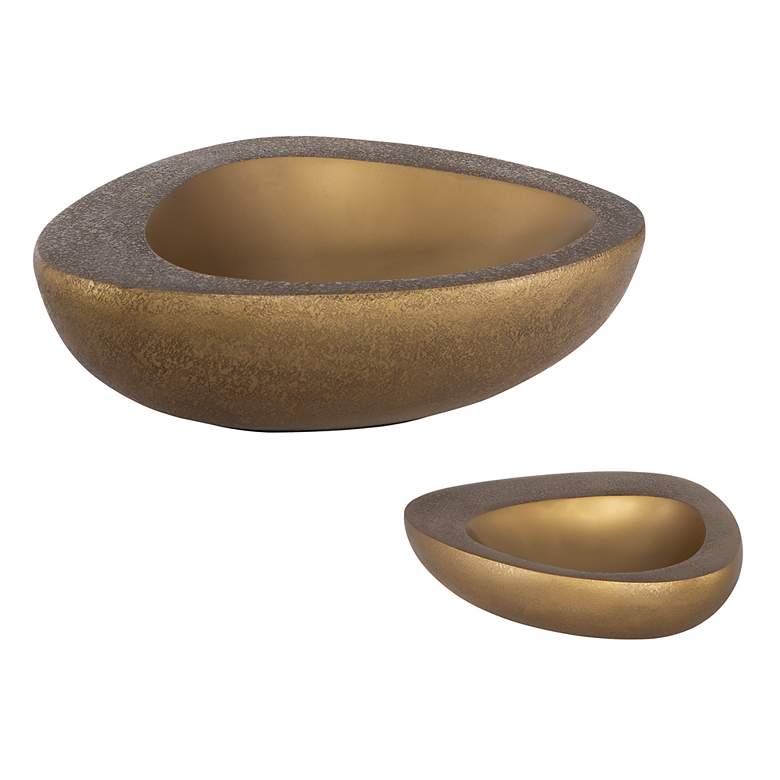 Image 3 Uttermost Ovate Brass Aluminum 2-Piece Bowls more views