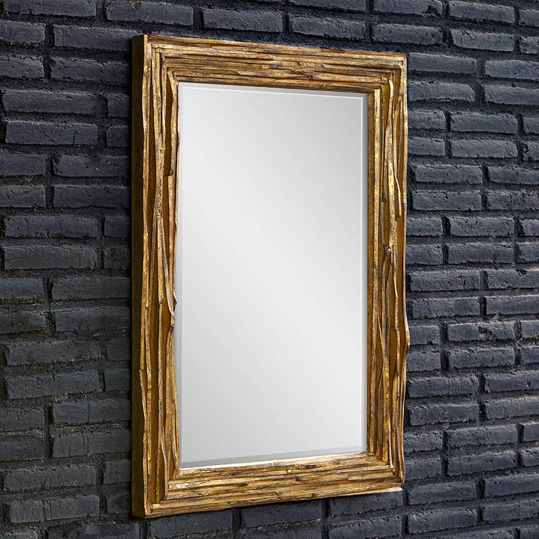 Image 3 Uttermost Overlap 32" x 43.7" Antique Gold Mirror more views